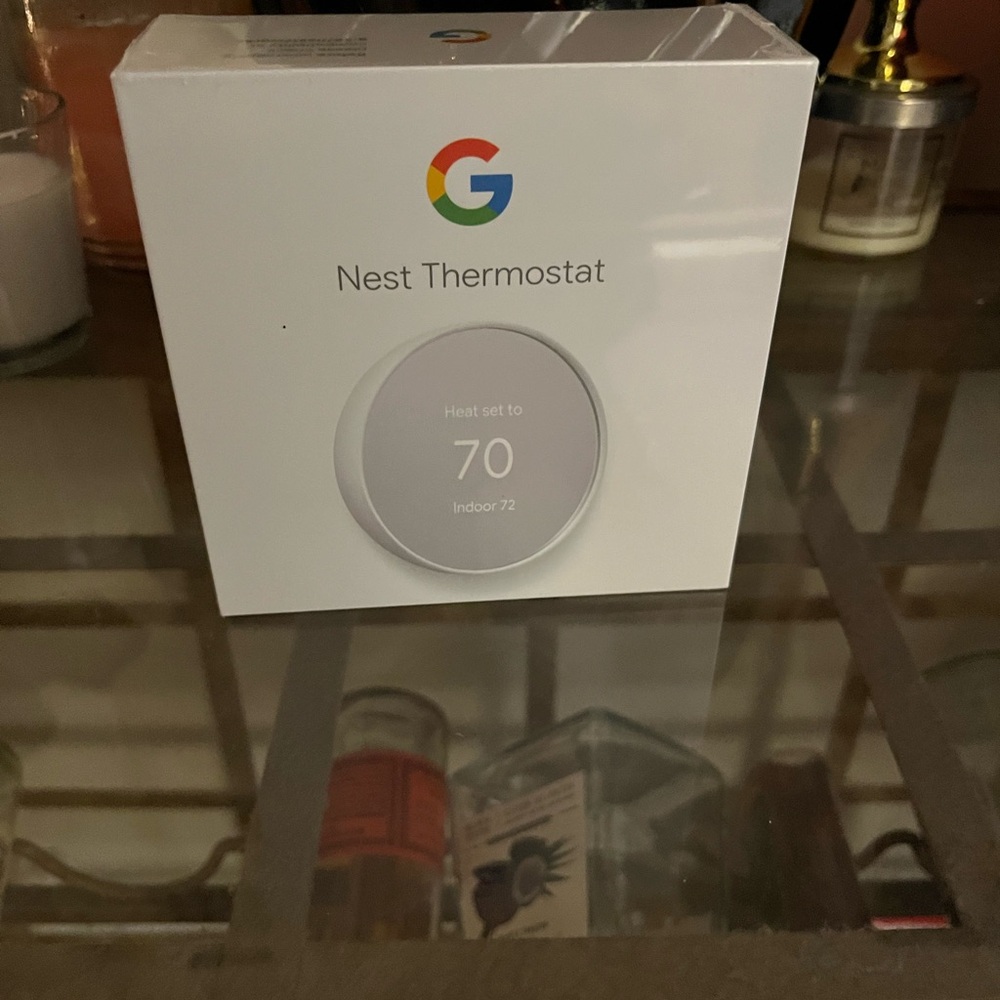 Google Smart Thermostat in Light Gray